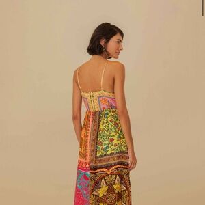 Multicolor FARM RIO Mixed Scarves Lenzing™ Ecovero™ Viscose Midi Dress